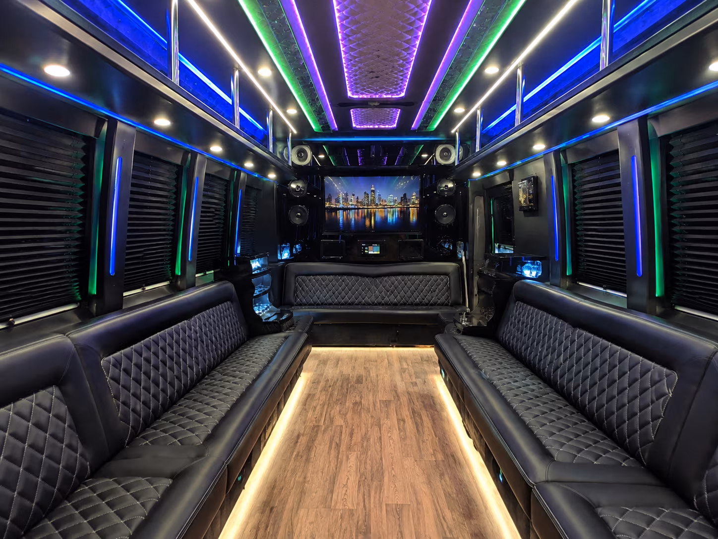 woodland 25 passenger party bus interior