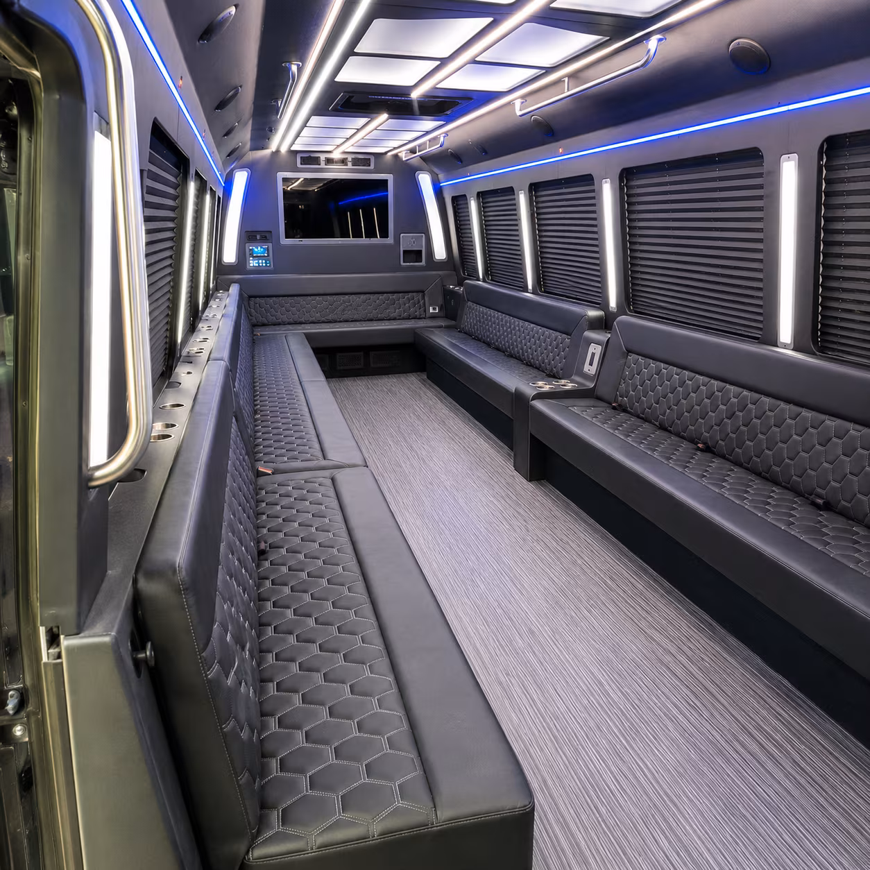 woodland 40 passenger party bus interior