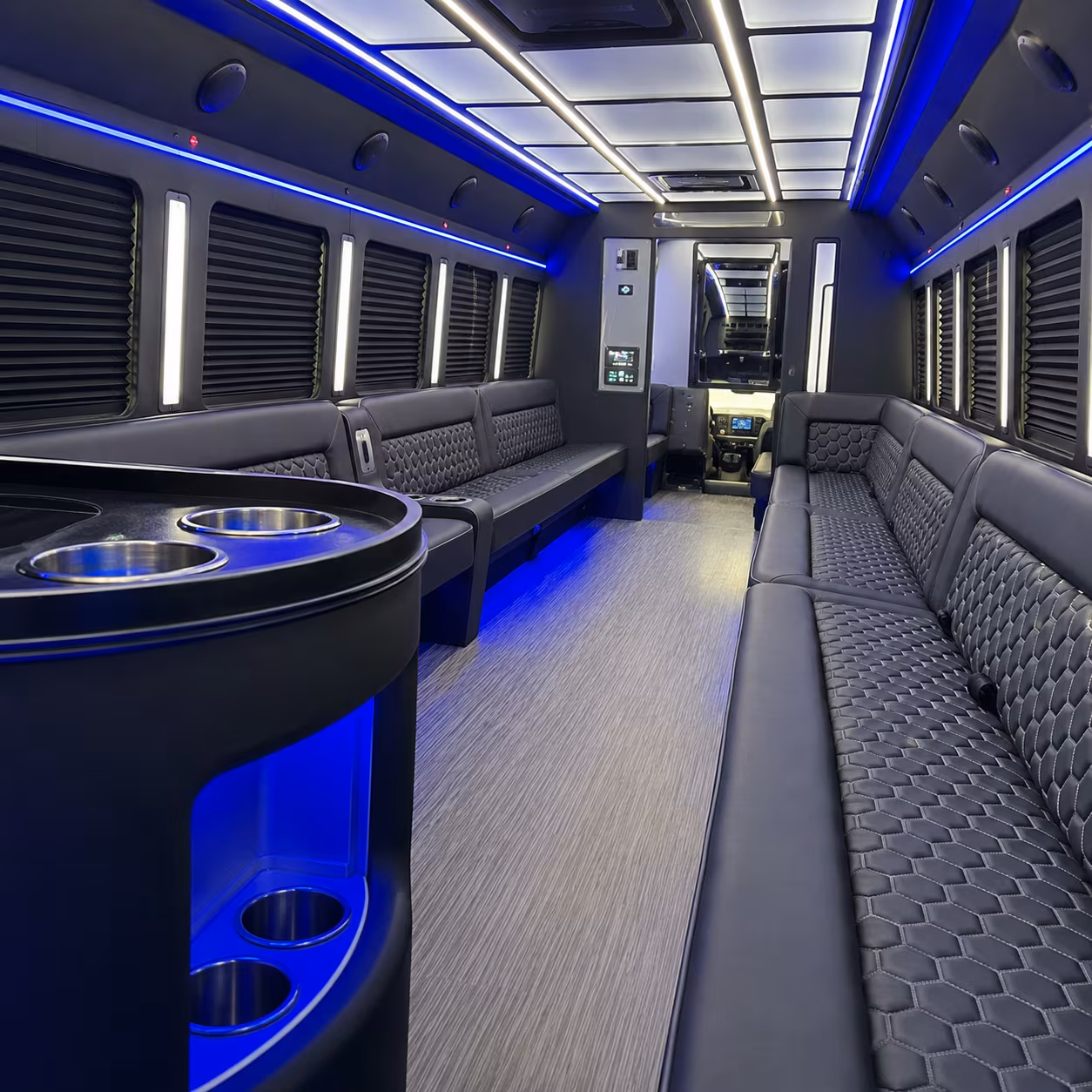 woodland party bus rentals inside